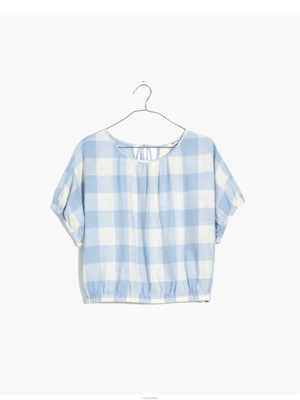 Blue & White Gingham Crop Top